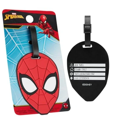 Abbildung von Marvel Kofferanhänger für Flugreisen &amp; Kreuzfahrten, Luggage Tag mit Adresse Name Reise Zubehör (Rot Spiderman)