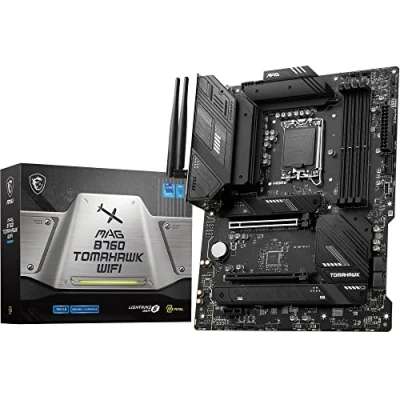 Abbildung von MSI MAG B760 Tomahawk WiFi Mainboard, ATX Unterstützt Intel Core Prozessoren der 12., 13. &amp; 14. Generation, LGA 1700 75A DrMOS VRM, DDR5 Memory Boost 7000+MHz/OC, PCIe 5.0 x16, M.2 Gen4, Wi Fi 6E