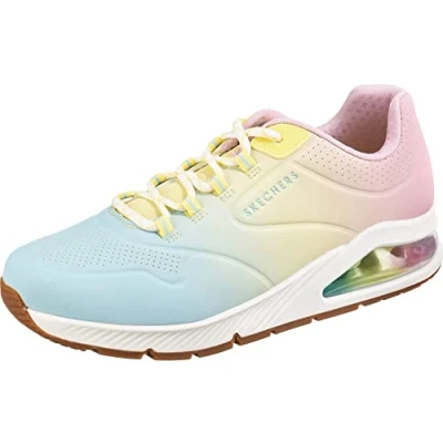 Abbildung von Skechers Herren Low Top Sneaker BOBS Squad Chaos Prism Bold, Männer Sneakers,schnürschuhe,atmungsaktiv,Halbschuhe,Weiß WMLT,37 EU