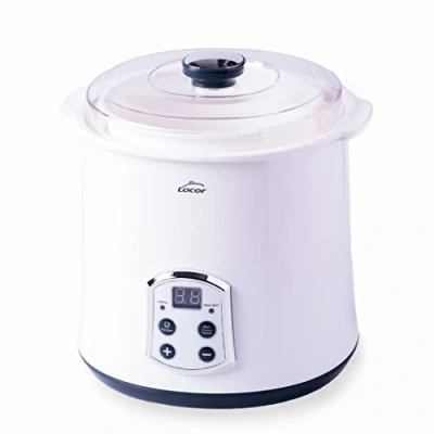 Abbildung von LACOR 69243 Supersillenciosa Maxi Joghurthersteller, Ideal für die Herstellung von Kefir, griechischem Joghurt und Frischkäse, Mit Timer 48 Stunden, LED Bildschirm, 2L, 20 x 23 cm, Weiß