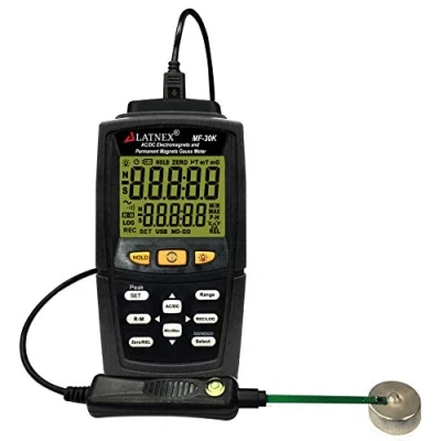 Abbildung von MF 30K AC/DC Gauss Messgerät mit Zertifikat, misst Magnetfelder Stärke und Pol (Restmagnet, permanent) Integrierte elektromagnetische Felder hohem Wechselstrom (&lt; 15000 g/Milli Tesla)