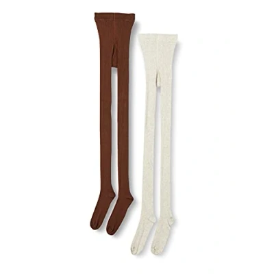 Abbildung von MINYMO Mädchen Stocking Solid Rib 2 pack Strumpfhose, Thrush, 140 146 EU