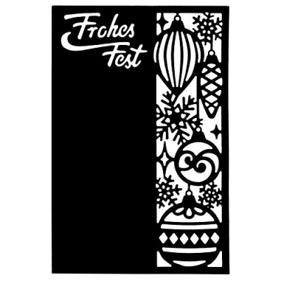 Abbildung von Ideen mit Herz Stanzschablone Frohes Fest 4 14,5 cm x 9,5 Passend für gängige Stanzmaschinen Schablone zum Gestalten von Grußkarten, Einlegern Weihnachten, Advent, Weihnachtskarten