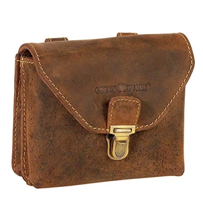 Abbildung von Greenburry Vintage Gürteltasche Leder Bauchtasche braun 15,5x6x14cm