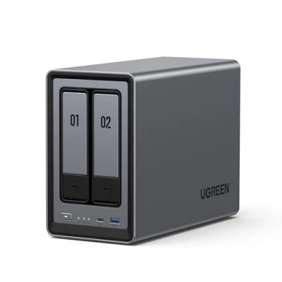 Abbildung von UGREEN NASync DXP2800 2 Bay Desktop NAS, Intel N100 Quad Core CPU, 8GB DDR5 RAM, 1 * 2,5GbE, 2*M.2 NVMe Steckplätze, 4K HDMI, Network Attached Storage (Diskless)