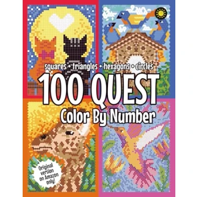 Abbildung von 100 quest color By Number: Squares + Triangles Hexagons Circles: activity book for adults