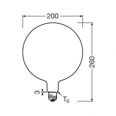 Abbildung von OSRAM LED Vintage 1906 Big Globe E27 7,3W 2700K matt dimmbar