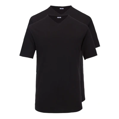Abbildung von Ragman Herren Doppelpack 2 T Shirts mit V Ausschnitt, Schwarz, 3XL