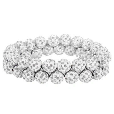 Abbildung von QHP Scrunchie Glanz Rhinestone Weiß