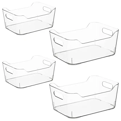 Abbildung von Navaris Kühlschrank Organizer für Lebensmittel 4x Schubladen Aufbewahrung Ordnungssystem Schrank Aufbewahrungsboxen aus Kunststoff
