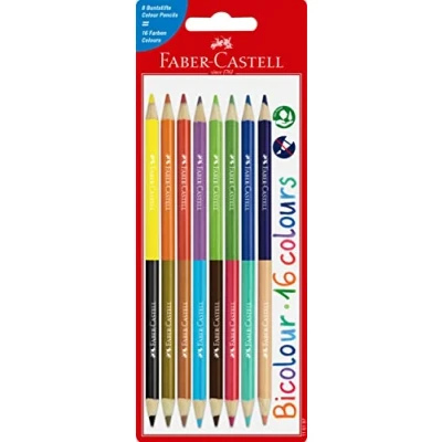 Abbildung von FABER CASTELL 116197 Buntstifte Set Bicolor 8er mit 16 Farben