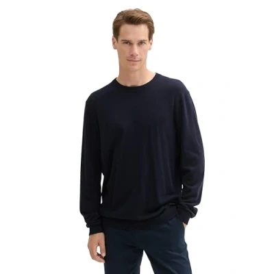 Abbildung von TOM Tailor Rollkragen Strickpullover, Herren, Größe: Large, Knitted navy melange