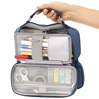Abbildung von EULANT Federtasche Teenager Mädchen,Federmäppchen Groß mit 3 Fächer,Mäppchen Jungen Etui Schule Federpenal Pencil Case für &amp; Büro,Blau