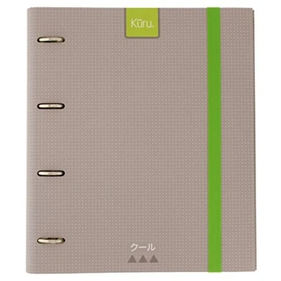 Abbildung von Grafoplás 88102171 carpeta Ringe Schlitzstanzung A4 Kuru mit Umschlag transparent, 4 Fächern und 100 Blatt, 90 g, grau, Extra Weich