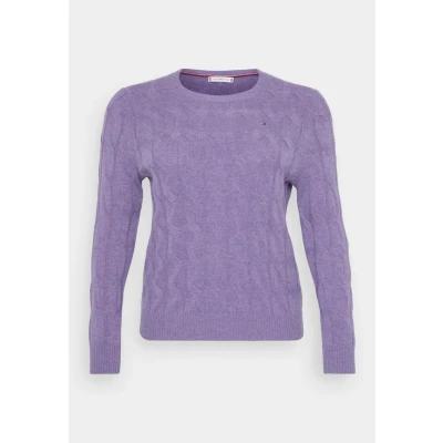 Abbildung von Tommy Hilfiger Curve SOFT Cable Strickpullover, Damen, Größe: 46, Lilac heather