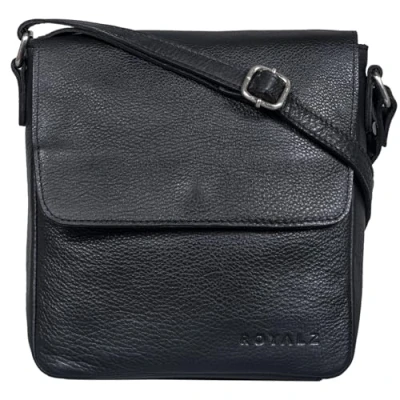 Abbildung von ROYALZ &#039;Illinois&#039; Herrentasche zum Umhängen klein Leder Umhängetasche Herren Messenger Bag Vintage Ledertasche Schultertasche Handtasche Echtleder, Farbe:Schwarz