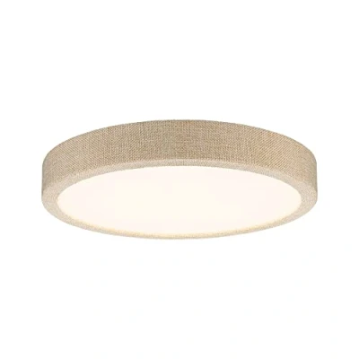 Abbildung von Paulmann 71052 LED Panel Cosara rund 15W IP44 1300lm 300mm Deckenleuchte in Beige Stoff/Kunststoff 3000K Warmweiß Badleuchte