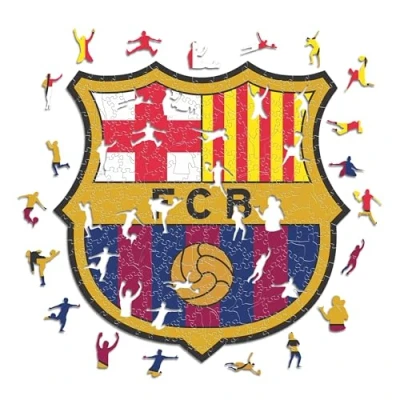 Abbildung von Iconic Puzzles, Barcelona Logo, offizielles Produkt, Holzpuzzle für Erwachsene und Kinder, 100% nachhaltiges Holz, Größe M, 250 Stück