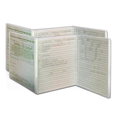 Abbildung von L&amp;P Car Design GmbH A250 1 2 Stück KFZ Fahrzeugschein Schutzhülle 3 teilig Fahrzeug Schein Etui Hülle Schutzfolie aus PVC Motorrad Krad transparent (2)