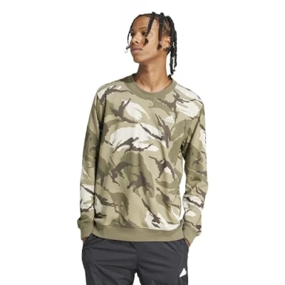 Abbildung von adidas Herren Seasonal Essentials Camouflage Sweatshirt, Olive strata, S