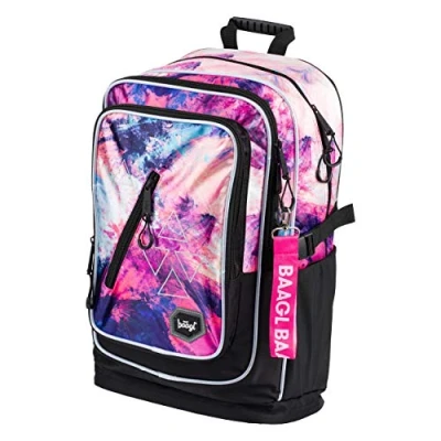 Abbildung von Baagl Schulrucksack Für Mädchen Teenager, Ergonomischer Kinderrucksack mit Laptopfach Schule, Extrem Leicht Rucksack Brustgurt und Reflektierenden Elementen (Abstract)
