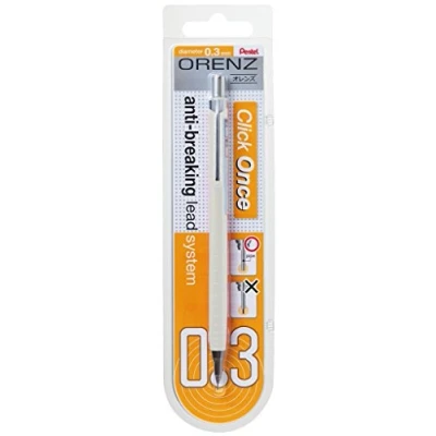 Abbildung von Pentel ORENZ PP503 Druckbleistift mit Anti Minenbruch Technologie, 0.3 mm, Härtegrad B, weiß (1 Stück)