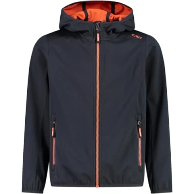 Abbildung von CMP Unisex Kinder Leichte Softshelljacke für mit Fester Kapuze Jacke Kokon Mantel, Anthrazit, 110