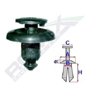 Abbildung von ROMIX B25636 Clip, Zier /Schutzleiste SUBARU: XV I, MAZDA: 5, 3 Hatchback