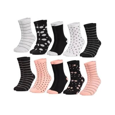 Abbildung von Occulto 10 PAAR SOCKEN DAMEN aus BAUMWOLLE (Modell: Lotte) Schwarz lachs 35 38