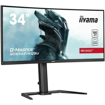 Abbildung von iiyama G Master Red Eagle GCB3481WQSU B1 Curved 1500R 86,4cm 34“ VA LED Gaming Monitor UWQHD HDMI DP USB3.2 0.3ms 180Hz HDR400 Adaptive Sync Höhenverstellung schwarz