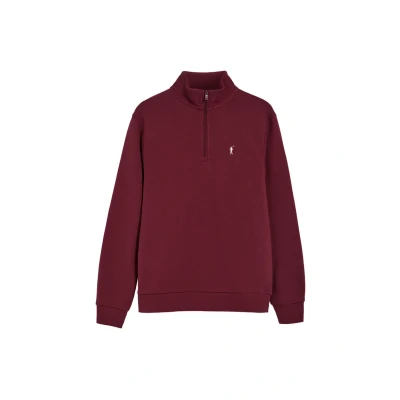 Abbildung von Polo Club Herren Sweatshirt Granatrot Mit Kurzem Reißverschluss Und Rigby Go Stickerei S