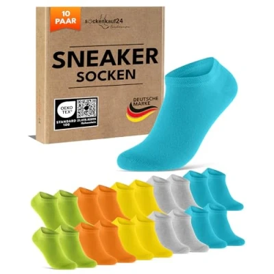 Abbildung von 10 Paar Sneaker Socken Herren Damen Baumwolle Komfortbund ohne Naht 70102T WP (Bunt 43 46)