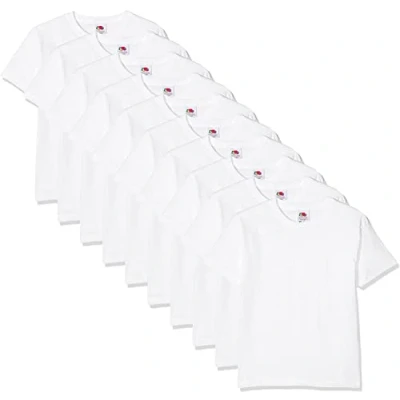 Abbildung von Fruit of the Loom Jungen Regular Fit T Shirt Kids 10 Pack shirt, Weiß (White 30), 9 11 Y (Herstellergröße: Y)