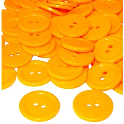 Abbildung von AERZETIX C56397 50 Nähknöpfe rund Ø20x2.2 mm mit 2 Löchern 32L L32 Farbe Maisgelb aus kunststoff Öffnungsdurchmesser kurzwaren bekleidung mode
