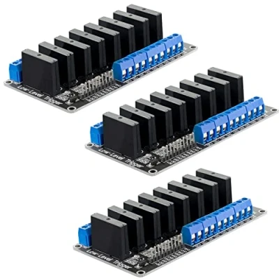Abbildung von AZDelivery 3 x 8 Kanal Relais Modul 5V DC Solid State Low Level Trigger Power Switch Board kompatibel mit Arduino und Raspberry Pi inklusive eBook