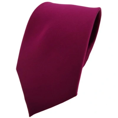 Abbildung von TigerTie Herren Krawatte Klassische 8 cm Satin in violett bordeauxviolett einfarbigem Design, ideal für Geschäftstermine, festliche Anlässe und die Freizeit