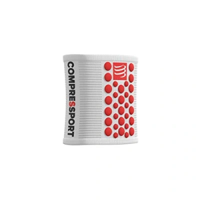 Abbildung von Compressport Herren Sweatband Schweissbaender, Weiss/Rot, One Size