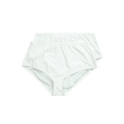 Abbildung von Ulla Popken 2ERPACK Nadelstreifen HÖHER Geschnitten Slip, Damen, Größe: 46/48, .