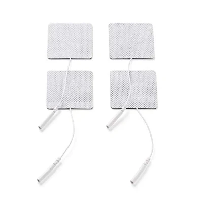 Abbildung von Promed Gewebe Elektrode 45 x mm, 4 Stück, selbstklebende Tens Elektroden mit 2mm Stecker Anschluss für TENS/EMS Geräte, wiederverwendbar