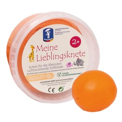 Abbildung von Feuchtmann MEINE LIEBLINGSKNETE Edu Edition 500g Kinderknete Orange, glutenfreie Spielknete vegan, ungiftige Knete, Modelliermasse lufttrocknend