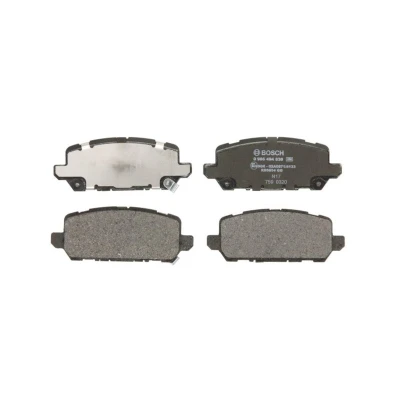 Abbildung von BOSCH 0 986 494 838 Bremsbelagsatz Low Metallic mit integriertem Verschleißwarnkontakt, akustischer Verschleißwarnung Anti Quietsch Blech