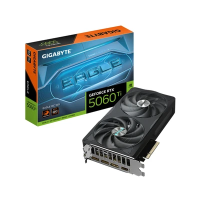 Abbildung von Gigabyte GeForce RTX 5060 Ti Eagle OC 16G Grafikkarte 16 GB GDDR7, 128 Bit, PCI E 5.0, 2617 MHz Kernfrequenz, 3 x DisplayPort, 1 HDMI, GV N506TEAGLE 16GD