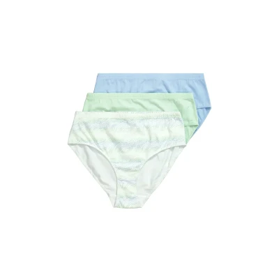 Abbildung von Ulla Popken Damen 3er, Midi Briefs, Dot Wave Unterwäsche, Hellgrün, 46 48