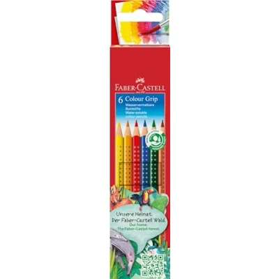 Abbildung von FABER CASTELL 112406 Buntstifte Set Colour Grip 2001, 6 Stück im Kartonetui