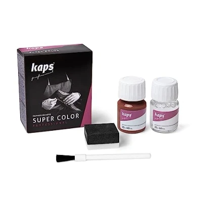 Abbildung von KAPS Professional Lederfarbe &quot;Super Color&quot; + &quot;Preparer&quot; für Naturleder, Synthetik und Textil (je 25 ml) zur Pflege Reparatur von Lederschuhen in Verschiedenen Farben (110 Braun)