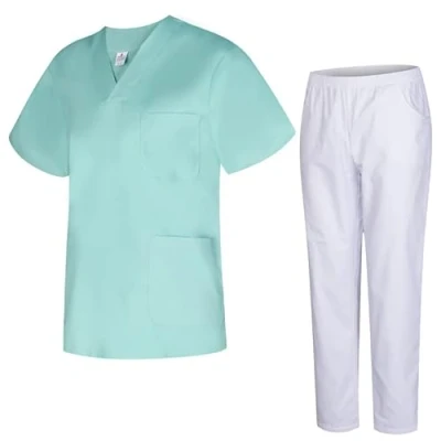 Abbildung von MISEMIYA Unisex Schrubb Set Medizinische Uniform mit Oberteil und Hose 817 8312 BLANCO Large, Türkis