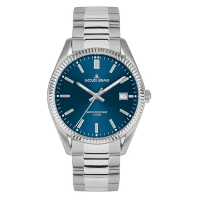 Abbildung von JACQUES LEMANS Herren Armbanduhr Derby Edelstahl/Blau 50 3C