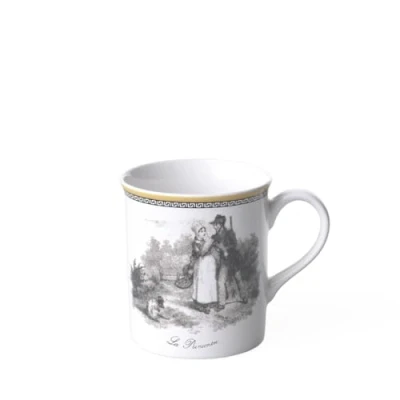 Abbildung von Villeroy und Boch Audun Chasse Kaffeebecher, 300 ml, Höhe: 9,1cm, Premium Porzellan, Weiß/Bunt