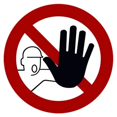 Abbildung von 5 Stück Zutritt verboten Aufkleber Verbotszeichen für unbefugte Personen Gebotszeichen mit UV Schutz Warnzeichen Außenbereich Innenbereich kein Durchgang von STROBO 9,5 x cm