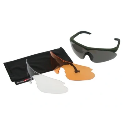 Abbildung von Swiss Eye Raptor Brille, Rahmen Gummi grün , 3 Gläser, Antibeschlag /Anti Kratz Beschichtung [10163